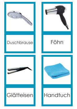 SPRACHE / DEUTSCH - Klassifikationskarten Badezimmer - Druckschrift