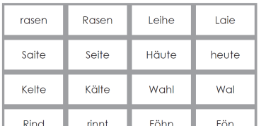 Homophone - Legekärtchen