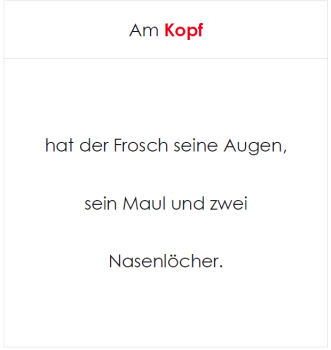 Definitionsmaterial - Körperteile Wirbeltiere - Der Frosch