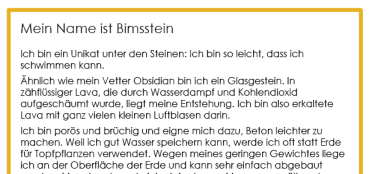 Steingeschichten - Legekarten und Zordnungsspiel