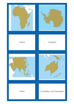 GEOGRAFIE - Klassifikationsmaterial zu Kontinenten