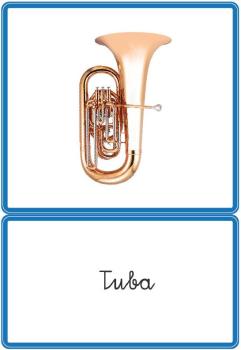 MUSIK - Klassifikationskarten Orchesterinstrumente - Öst. Schulschrift