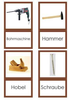 SPRACHE / DEUTSCH - Klassifikationskarten Werkzeug - Druckschrift
