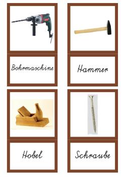 SPRACHE / DEUTSCH - Klassifikationskarten Werkzeug - Öst. Schulschrift