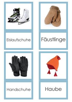 SPRACHE / DEUTSCH - Klassifikationskarten Winterbekleidung - Druckschrift