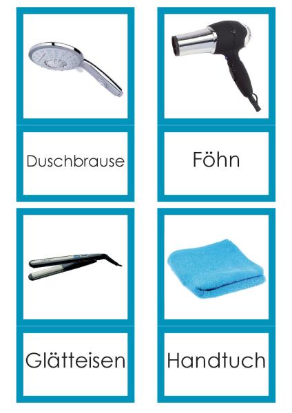 SPRACHE / DEUTSCH - Klassifikationskarten Badezimmer - Druckschrift