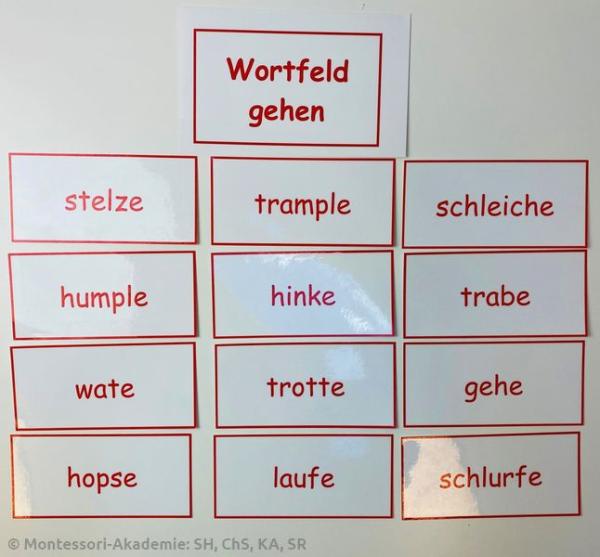 Wortfeldspiel zum Wortfeld gehen