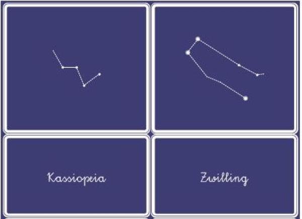 Klassifikationsmaterial - Sternbilder der Winterzeit